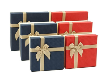 Zestaw 3 pudełek ozdobnych z kokardą MIX