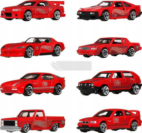 HOT WHEELS PIĘCIOPAK ZESTAW 8 AUT lata 80/90 80-lecie firmy Mattel JGK09