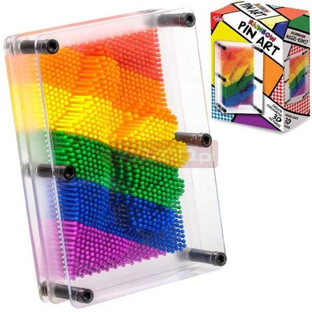 Plastikowy Pin Art Tęczowy