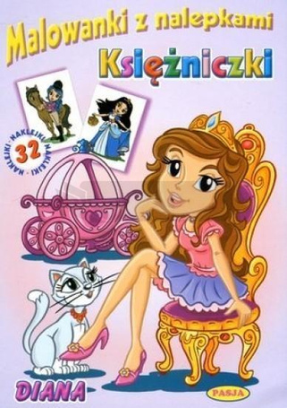Malowanki z nalepkami. Księżniczki. Diana