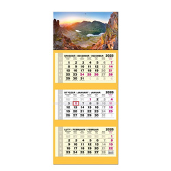 Kalendarz 2026 trójdzielny LUX gł. wypukła Tatry