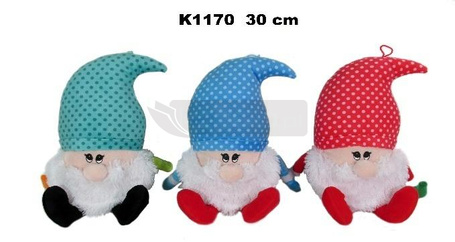Krasnal w czapce w kropeczki 30cm MIX