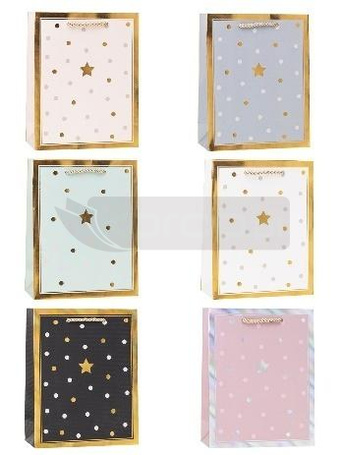 Torebka ozdobna 18x23x8cm hot-stamp mix ROZETTE
