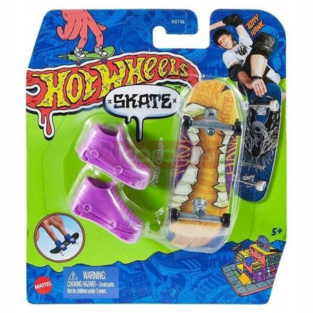HOT WHEELS Skate Fingerskate Tony Hawk DESKOROLKA Power Chomp +buty HNG48