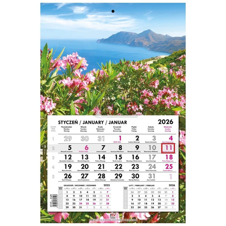 Kalendarz 2026 jednodzielny płaski Grecja Kos