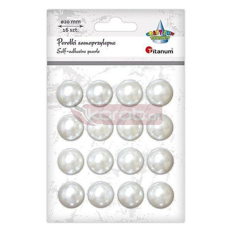 Perełki samoprzylepne 20mm perłowe 16szt