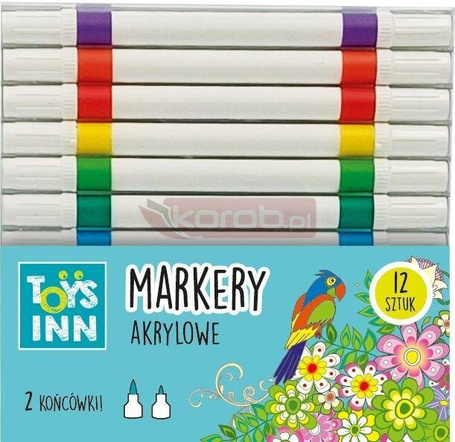 Markery akrylowe 2 końsówki 12szt STnux