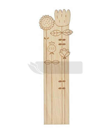 Drewniana zakładka do książki z grawerem kwiat