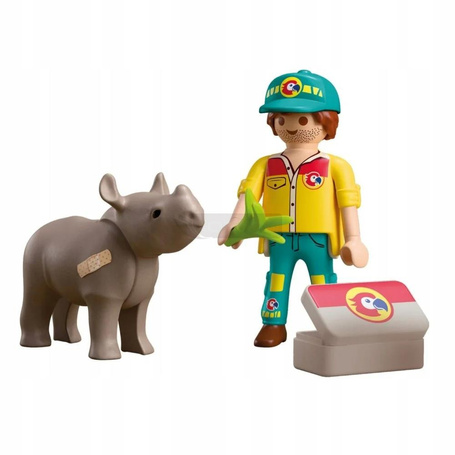 PLAYMOBIL Duopack 72025 Strażnik leśny z nosorożcem , dzieci +4 lata