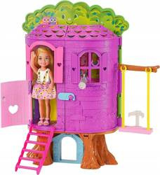 BARBIE CHELSEA DOMEK NA DRZEWIE + akcesoria piesek HPL70