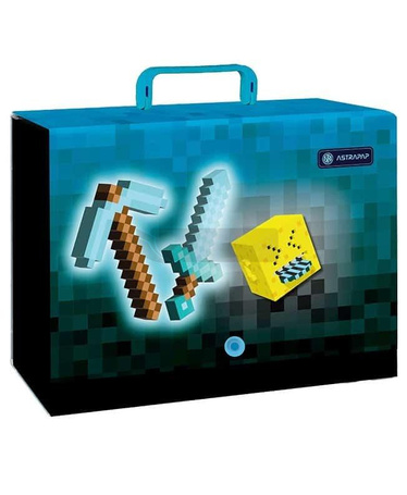 Teczka z rączką XL Blue Pixel 9cm Astrapap