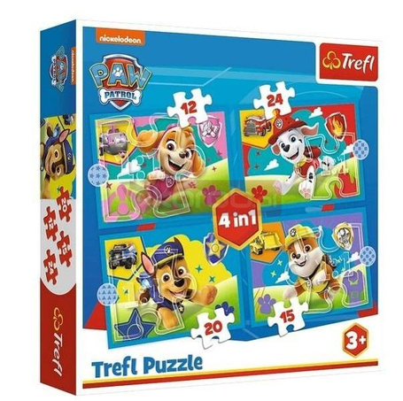 Puzzle 4w1 Biegnące Pieskii TREFL