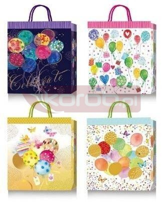 Torebka ozdobna 51x72x18cm urodziny mix ROZETTE