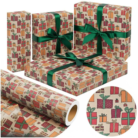Papier kraft Kolorowe Prezenty X-Strong 38cmx20m
