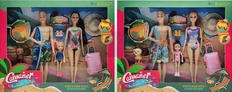 Lalki Rodzina na plaży MIX