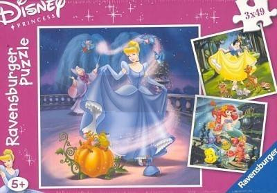 Puzzle 3 x 49 elementów księżniczki