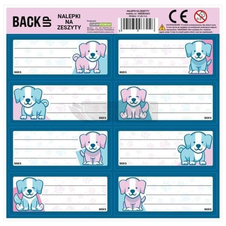 Nalepki na zeszyty BackUp 4 A 63 (25szt) DERFORM