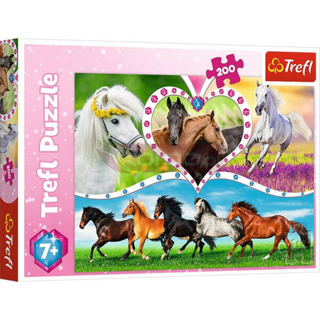 Puzzle 200 elementów - Piękne konie