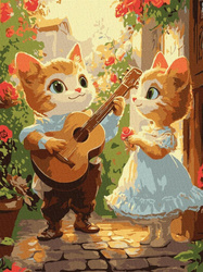 Malowanie po numerach - Kocie romanse 30x40cm