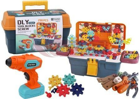 Klocki puzzle konstrukcyjne 3D w skrzynce