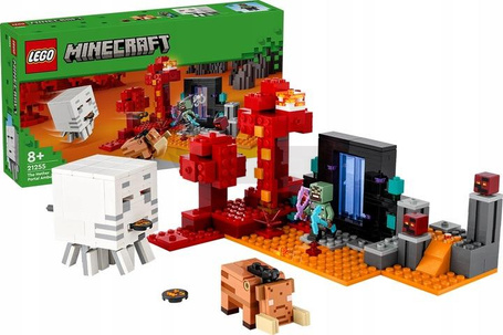 LEGO MINECRAFT 21255 ZASADZKA W PORTALU DO NETHERU, zestaw klocków +8 lat