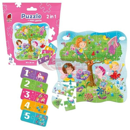 Puzzle 2w1 Wróżki 49el