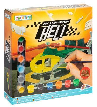 Drewniany helikopter, 6 farb + pędzel