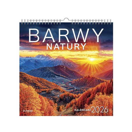 Kalendarz 2026 wieloplanszowy kwadrat Barwy Natury