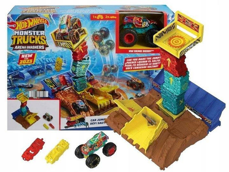 HOT WHEELS MONSTER TRUCK ZESTAW TORÓW Arena Smashers + autko Demo Derby HNB92