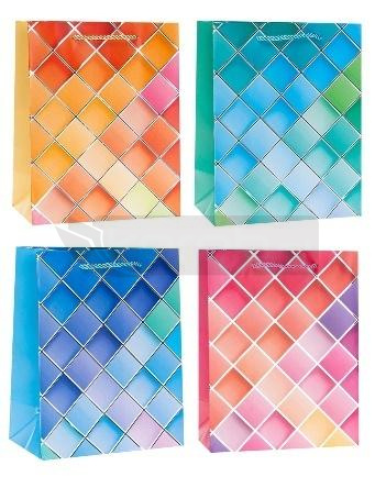 Torebka ozdobna 26x32x10cm hot-stamp mix ROZETTE