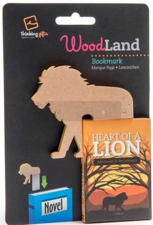 WoodLand Lion drewniana zakładka do książki - lew
