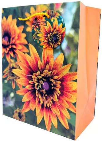 Torebka ozdobna matowa 18x23x10cm Kwiaty