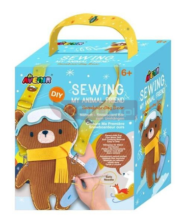Przyjaciel zwierząt do uszycia - Snowboarding Bear