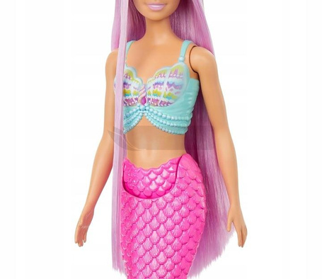 LALKA BARBIE SYRENKA z długimi, różowymi włosami do czesania HRR00