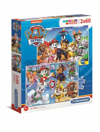 Puzzle 2x60 elementów Super Kolor Psi Patrol
