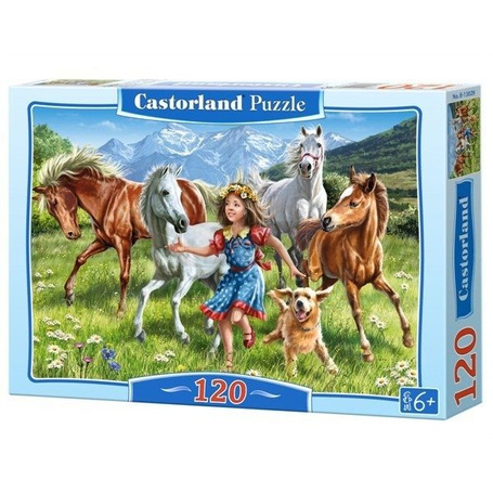 120 EL.Na Łące Dziewczynka Konie