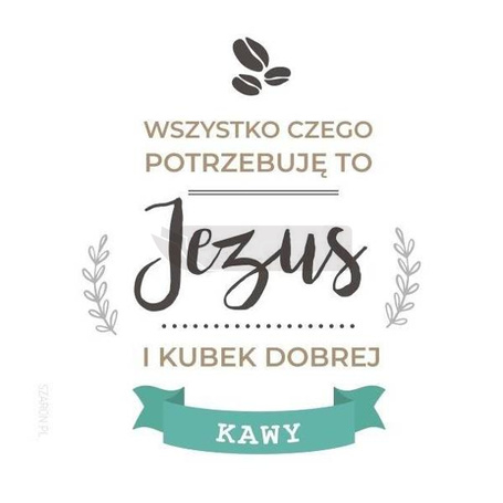 Podstawka korkowa - Jezus i kubek kawy