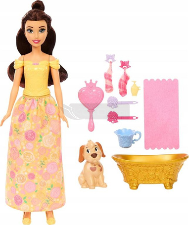 DISNEY LALKA KSIĘŻNICZKA BELLA Z PIESKIEM zestaw do zabawy dla dzieci +3 JFC42