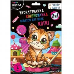 Wydrapywanka z kolorowanką 2w1 Kotki KIDEA