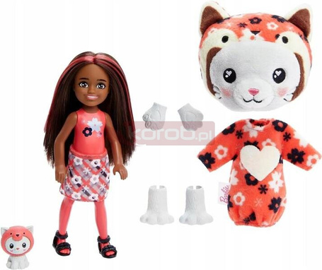 LALKA BARBIE CUTIE REVEAL CHELSEA W PRZEBRANIU CZERWONEJ PANDY HRK28