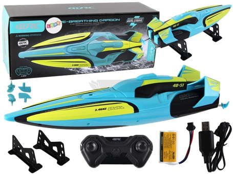 Łódź R/C 2.4G wodoodporna żółto-turkusowa