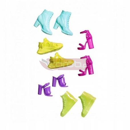 LALKA BARBIE BUTY BUCIKI DLA LALKI zestaw 5 par botki, sandałki, sneakersy HBV30