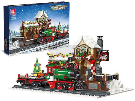 Klocki pociąg świąteczny led 55,5x9x37cm 1362el