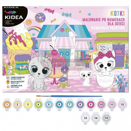 Obraz malowanie po numerach - kotki KIDEA
