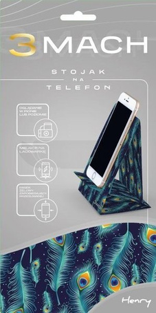 3MACH Stojak na telefon - Pawie pióra