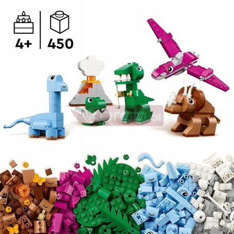 LEGO CLASSIC 11041 Kreatywne dinozaury, zestaw dla dzieci +5 lat