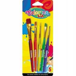 COLORINO KOLOROWE PĘDZELKI do farb kleju 5 szt 32599