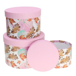 Pudełko Flower Box 3szt różowy ROZETTE