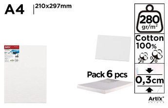 Tablica malarska A4 21x29,7x0,3cm (6szt)