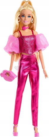 LALKA BARBIE DELUXE STYLE #5 w stroju z metalicznym połyskiem JFP40